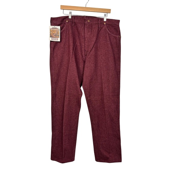 Wrangler Other - Wrangler Cowboy Cut Jeans Mens 40x30 Burgundy Made in USA 13MWZ New With Tags